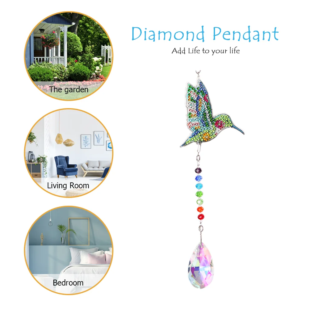 Crystal Diamond Catching Light Hanging Wind Chimes Decor