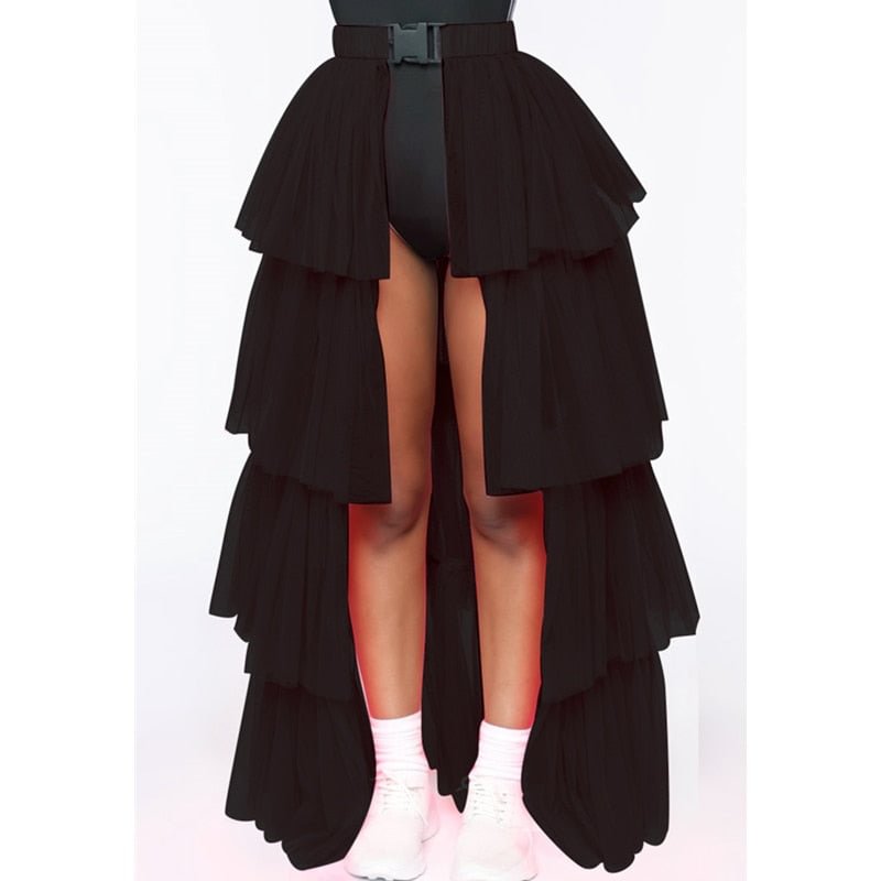 Women's Tutu Skirt Summer Mesh Tulle High Waist Tutu Bustle Skirts Dancing Skirt Ball Gown Solid Color Streetwear Ladies Skirts