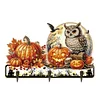 (US Only)Halloween Pumpkin Owl Wood 2D/Flat DIY Diamond Painting Hooks Home Decor Craft