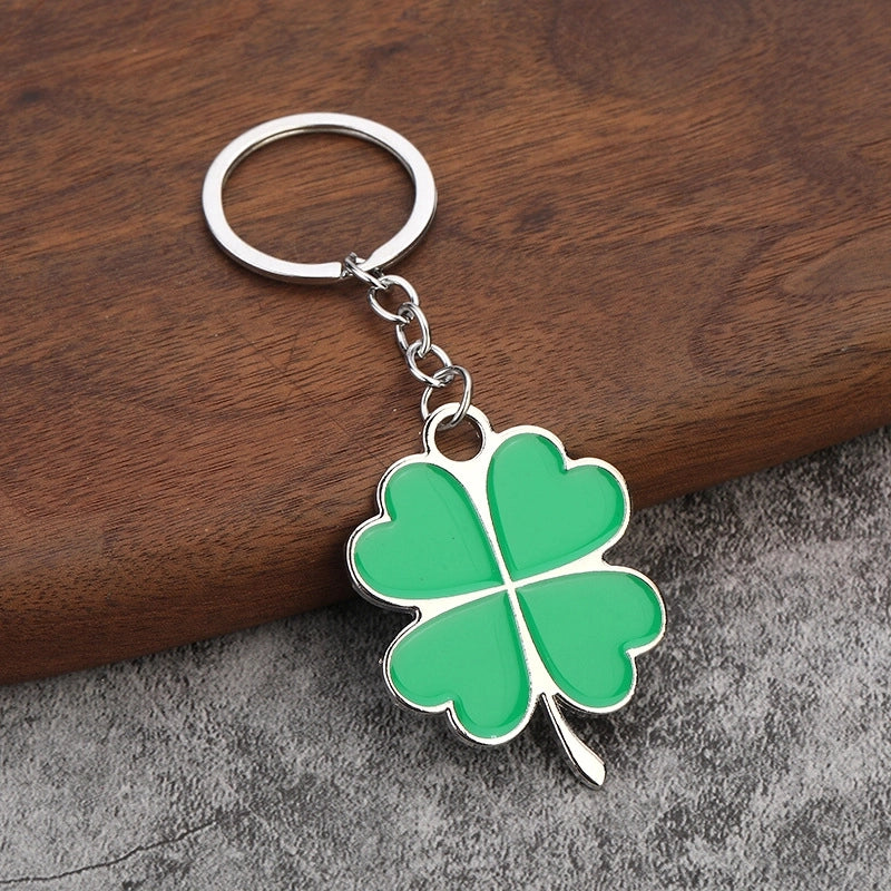 Lucky Four-leaf Clover Keychain Large Green Leaf Creative Gift Pendant Key Ring Car Key Chain