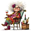 Framed Wine Time Grandma-Paint by Numbers Acrylic Painting 35*35CM With Color Box 5ML(24Colors)