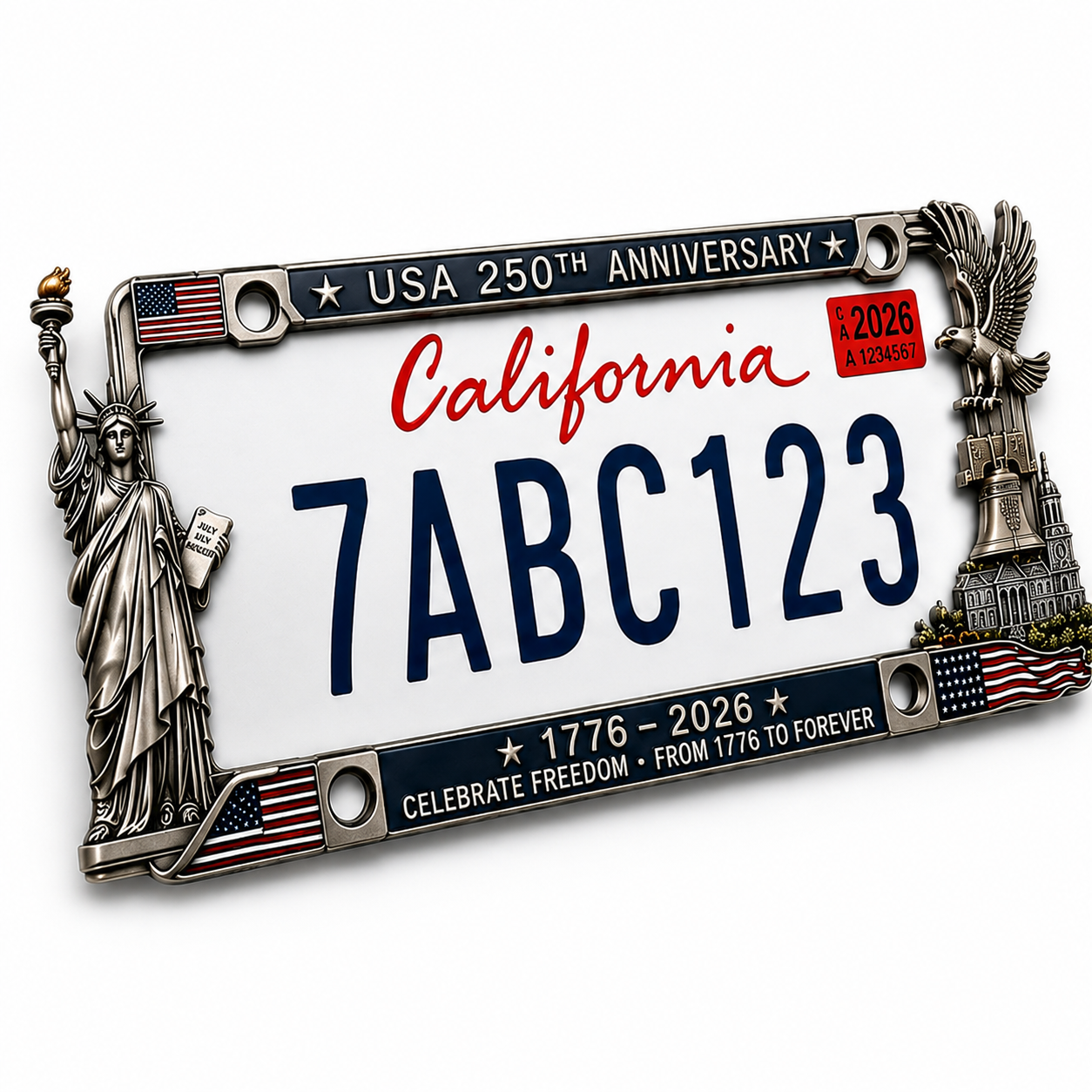 License plate frame full detail