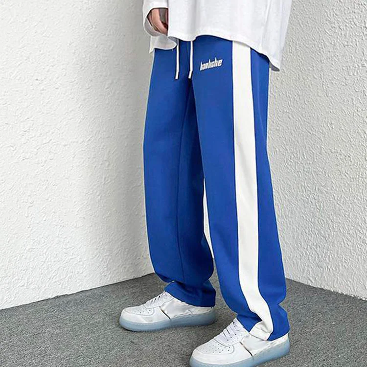 Waffle Wide-leg Trousers With Unisex Stitching