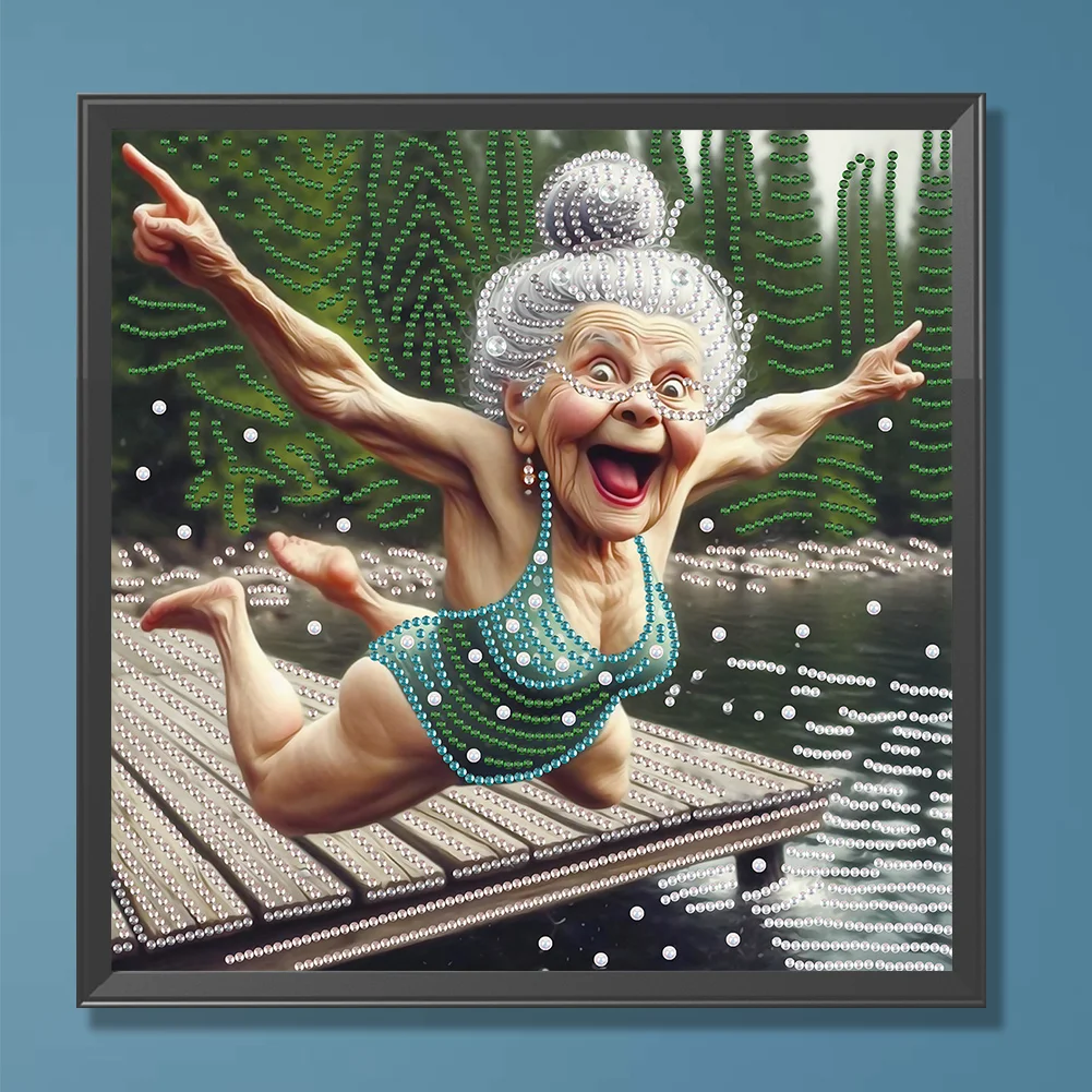 Diamond Painting - Partial Special Shaped Drill - Granny(Canvas|30*30cm)