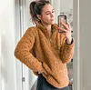 Lapel zipper pocket long-sleeved blouse plush jacket