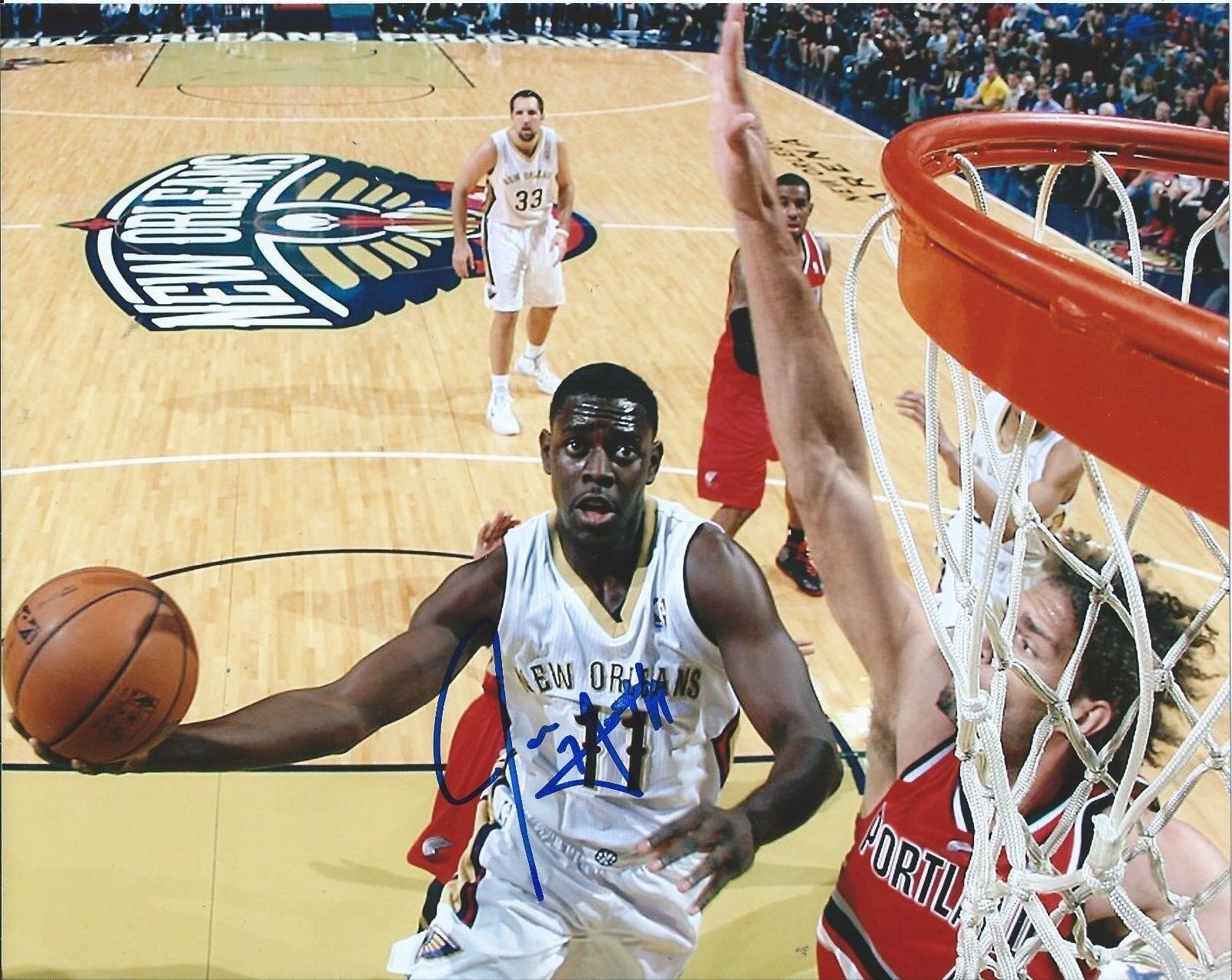 JRUE HOLIDAY signed autographed NEW ORLEANS PELICANS 8x10 Photo Poster painting