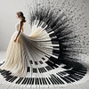 (Stamped/Counted) Piano Girl-11CT Cross Stitch 40*40cm