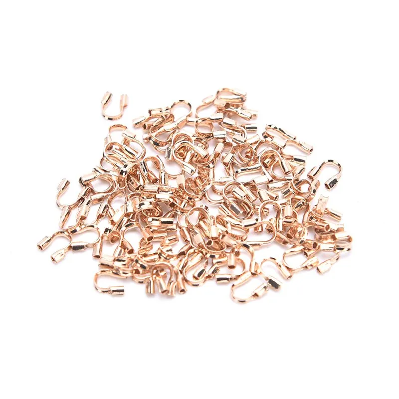 100pcs Stainless Steel Wire Protectors Wire Guard Guardian Protectors loops U Shape Clasps Connector For Jewelry Making Supplies