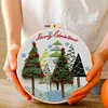 【Limited Stock Sale】Christmas Trees-DIY Embroidery Kit with Pattern Cotton Threads Needles Hoop 30*30cm/11.8*11.8in tapestrymarket