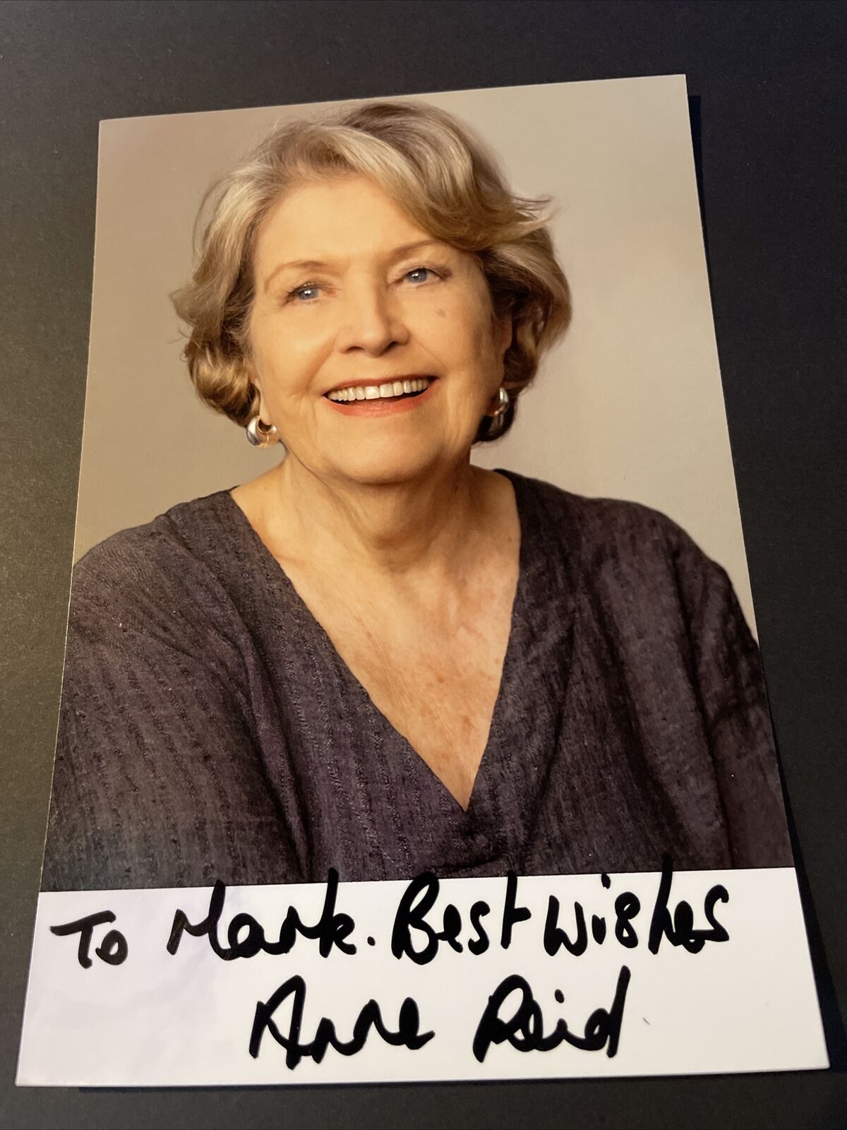 Anne Reid Hand Signed 6x4 Photo Poster painting Autograph (Signed To Mark) Actress TV BBC