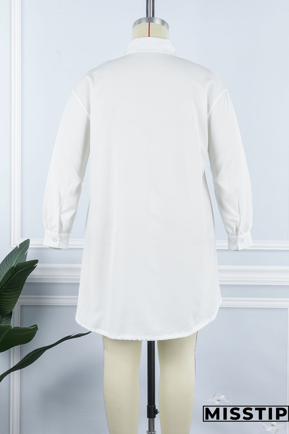 Black Casual Plus Size Solid Patchwork Turndown Collar Shirt Dress