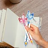 6pcs/set 5D DIY Diamond Painting Feather Shape Bookmark Kits