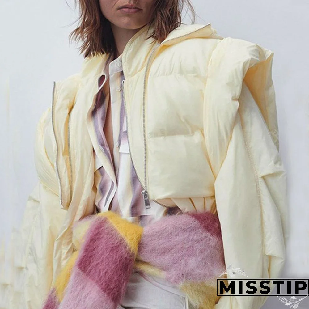 Apricot Casual Solid Patchwork Frenulum Zipper Hooded Collar Outerwear