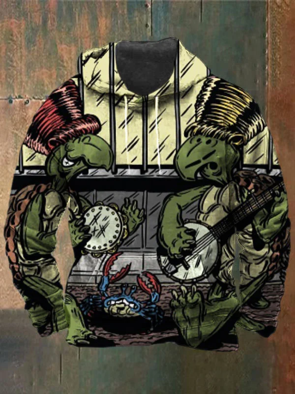Unisex Terrapin Print Heavyweight Hoodies