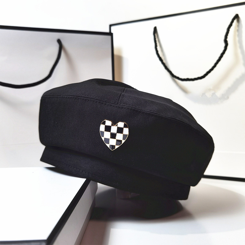 Fashion Pure Color Love Heart Beret