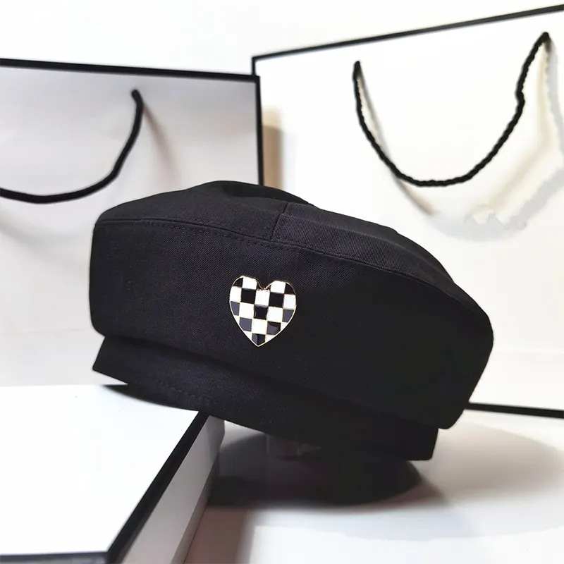 Fashion Pure Color Love Heart Beret