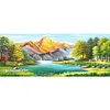 Mountain Flowing Water-11CT Stamped Cross Stitch Silk Thread 150*65cm/59.06*25.59in(Big Size)