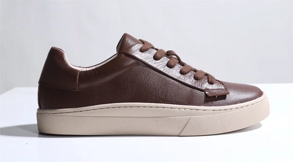 Smile Circle  Sheep leather Luxury Women Sneakers Casual Flat Ladies Shoes Fashion Breathable Comfort Women's Flat Shoes