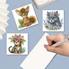 uk.everydayedeals 6Pcs DIY Diamond Painting Greeting Card - Flower Cat