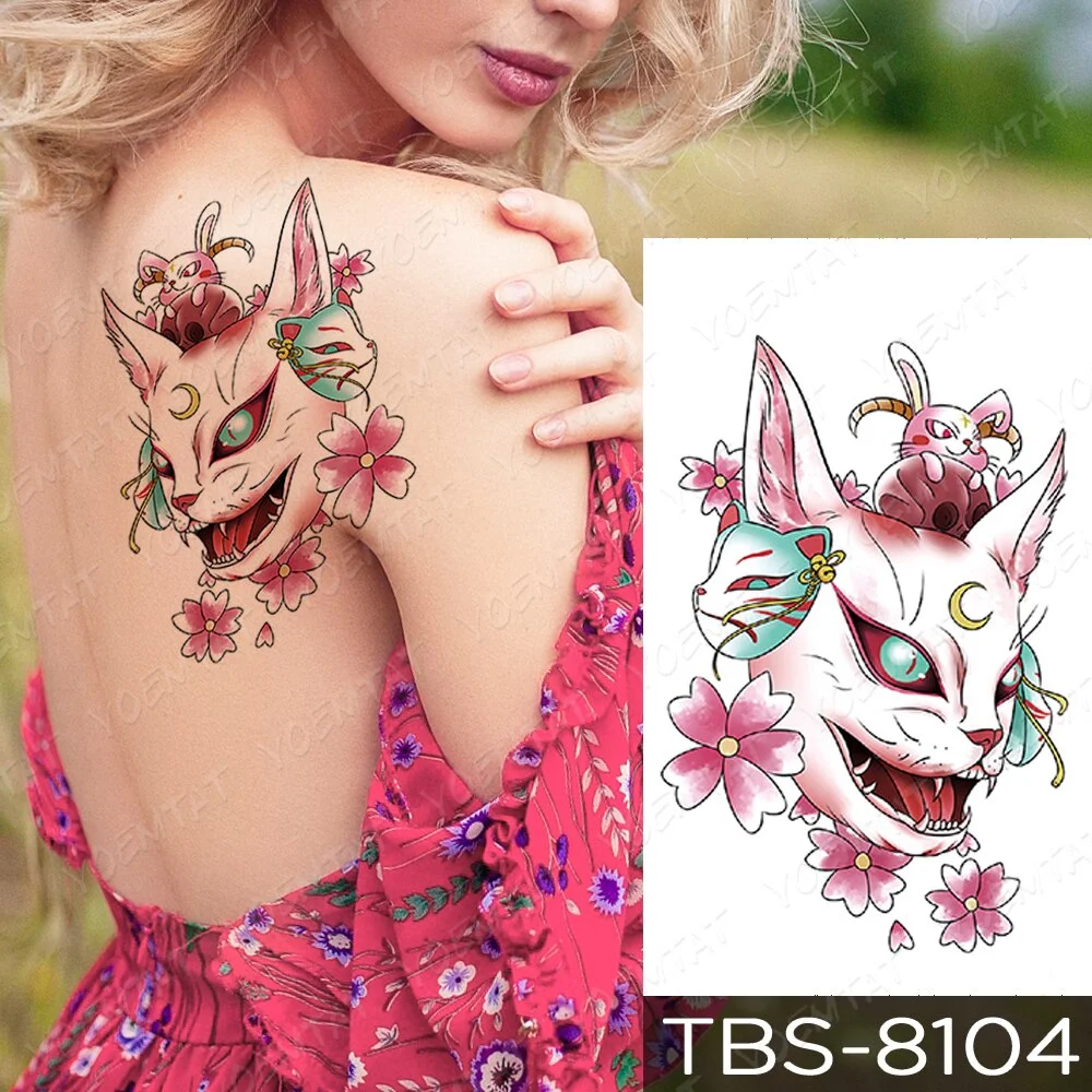 Sdrawing Temporary Tattoo Sticker Yin Yang Dragon Feather Wings Flash Tattoos Wolf Totem Body Art Arm Fake Tatoo Men