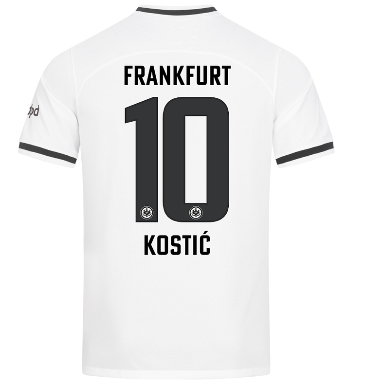 Eintracht Frankfurt Filip Kostić 10 Home Shirt Kit 2022-2023