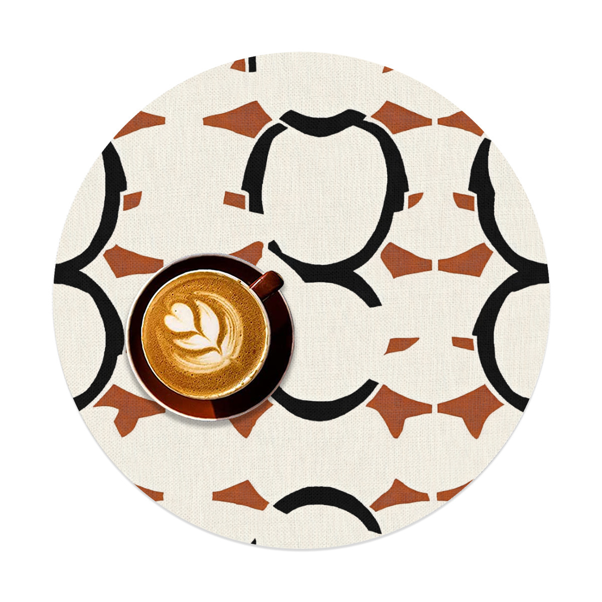 Flax round placemat (beige)
