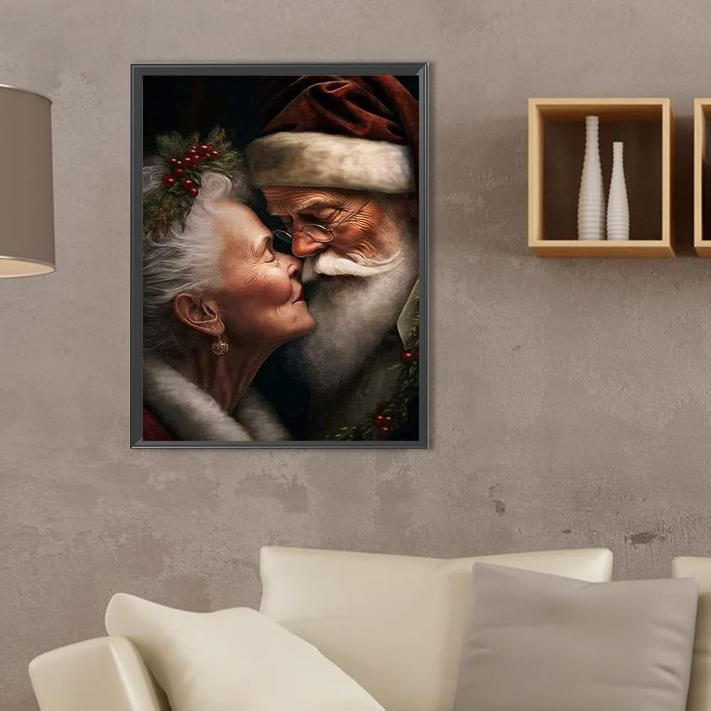 Diamond Painting - Full Square Drill - Xmas Old Couple(Canvas|30*40cm)