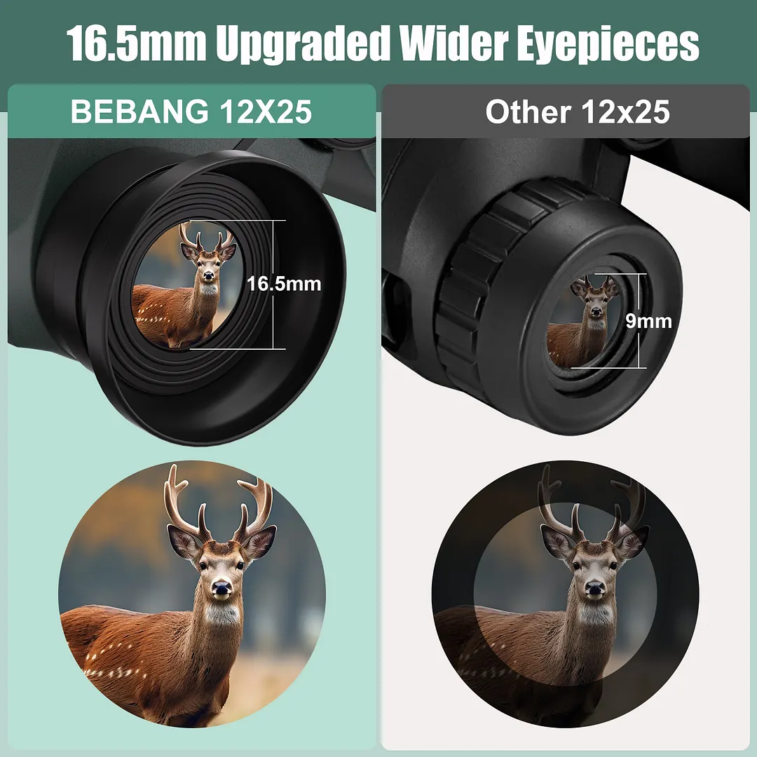 BEBANG 12x25 Binoculars for Kids Adults, Compact Binoculars for Low Light Vision, Binoculars for Bird Watching, Camping, Hiking, Sports