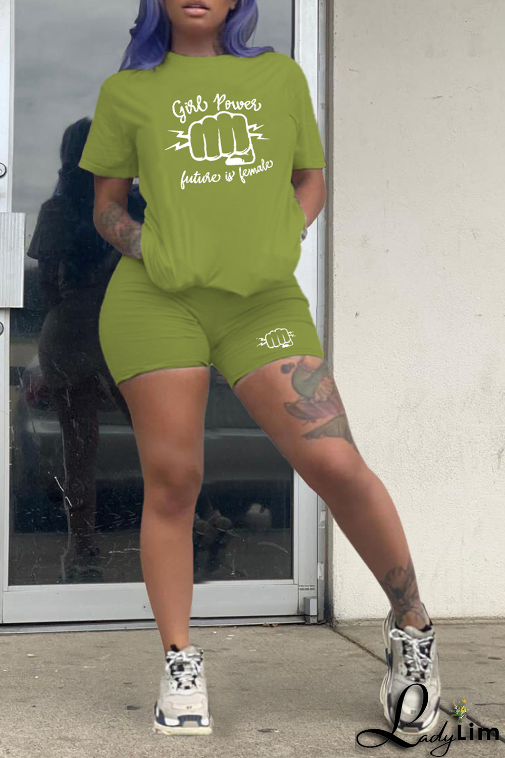 White Casual Print Patchwork O Neck Short Sleeve Two Pieces