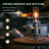 Atmosphere Candle Light Set With Inflatable Aluminum Tank And Wooden Lamp Box Windproof Candlelight Outdoor Lighting Camping Gas Lamp Tent Light