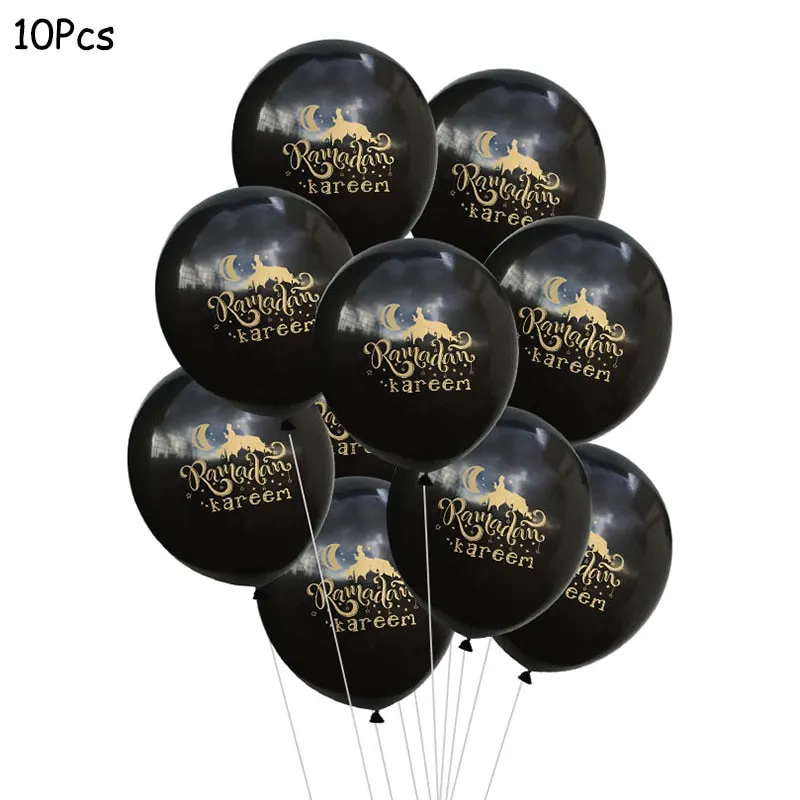 Eid Mubarak Balloons Eid Decoration Sticker Banner Helium Balloon Ramadan Mubarak Muslim Islamic Festival Party DIY Decorations
