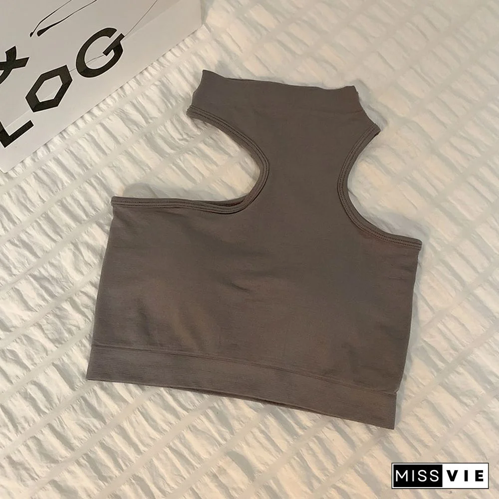 Irregular Pure Color Crop Top