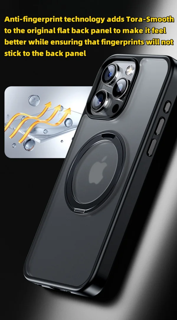 Apple 16 Mobile Phone Case Rotating Bracket 360 Degree Frosted Skin Feel