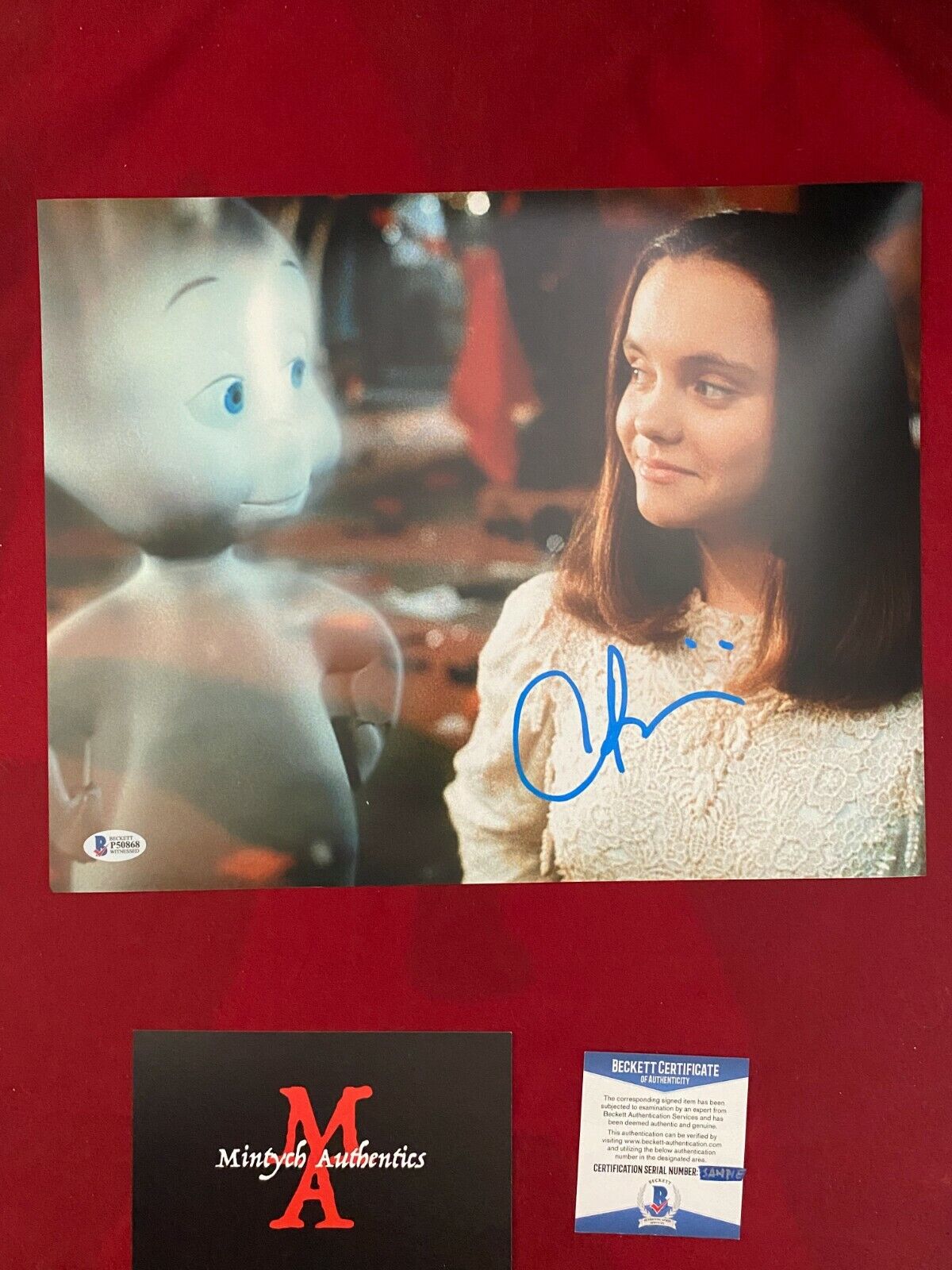 CHRISTINA RICCI AUTOGRAPHED SIGNED 11x14 Photo Poster painting! CASPER! BECKETT COA! KAT!