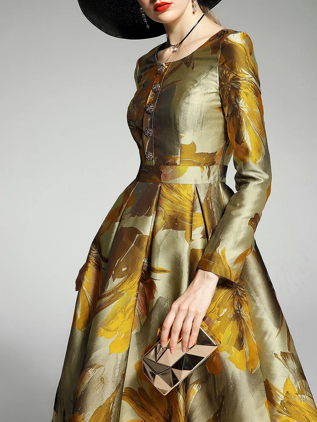 A-Line Cocktail Elegant Prom Party loral Maxi Dress