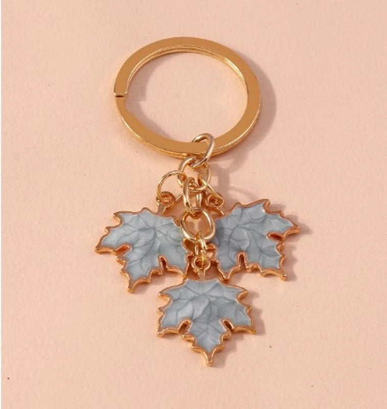 IG Style Ginkgo Leaf Alloy Enamel Bag Pendant Keychain