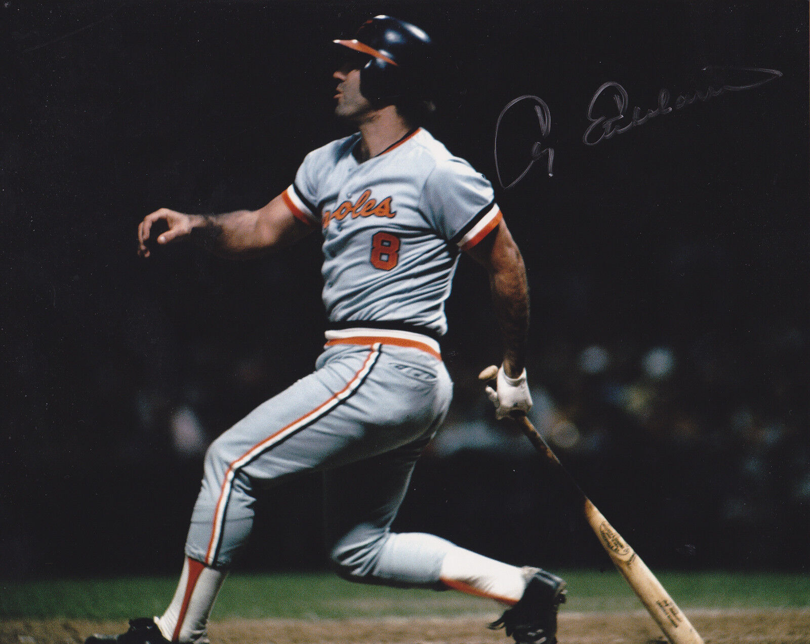 ANDY ETCHEBARREN BALTIMORE ORIOLES ACTION SIGNED 8x10