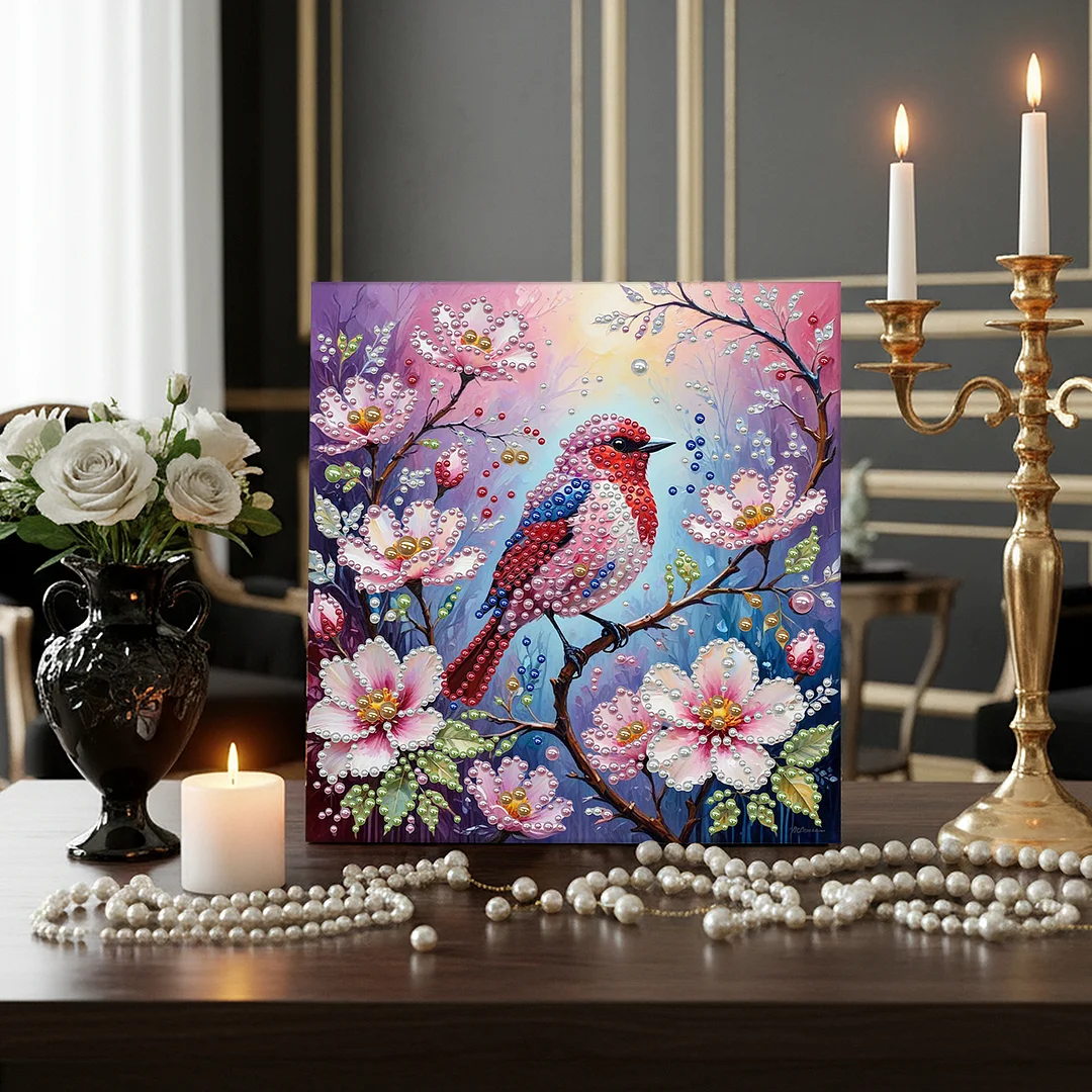 Birds - DIY Pearl Diamond Art Kit With Frame 30*30cm
