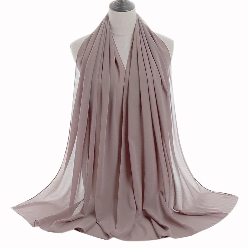 Women’s Minimalist Solid Color Chiffon Cotton Linen Scarves
