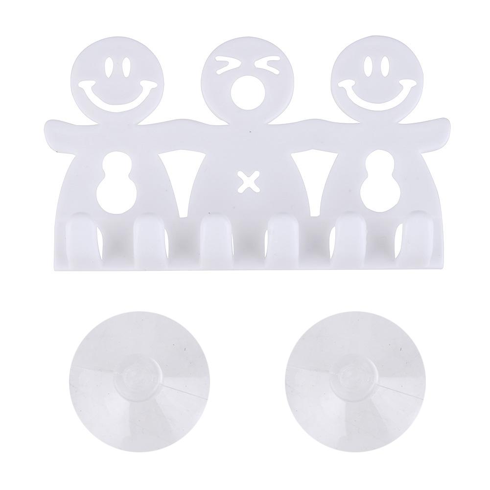 

5 Slot Cute Smiling Toothbrush Suction Hooks, 501 Original