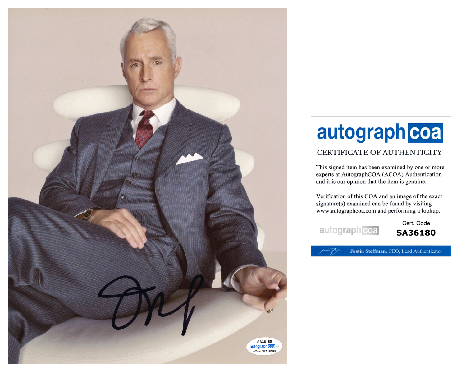 John Slattery Signed Autographed 8x10 Photo Poster painting Mad Men Avengers Endgame ACOA COA