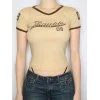 Contrast Letter Print Vintage Crop Top