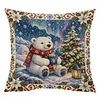 Christmas DIY 11CT Stamped Cross Stitch Throw Pillow Kit 45x45cm