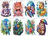 8 PCS Animal - 5D DIY Sticker