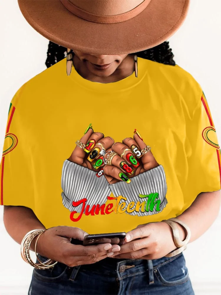 Women's Juneteenth Print Short Sleeve T-Shirt