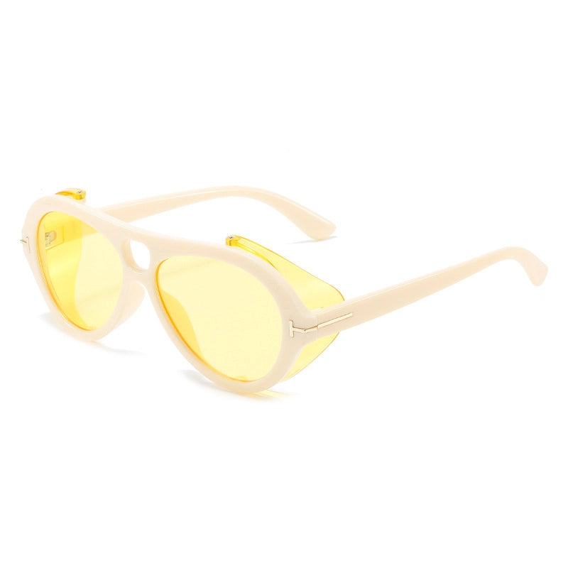 Casual Minimalist Color Block Solid Color Pc Round Frame Full Frame Women’s Sunglasses