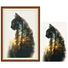 (US Only)Cat Printed Cross Stitch Kit 40x60cm DIY 11CT Embroidery Craft Set Home Decor