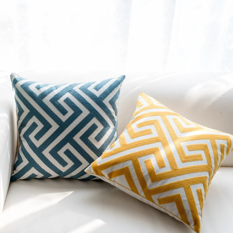 Geometric Cushion Cover 45x 45cm Colorful Pillow Cover Handmade Square Home Decoration for living Room Bed Room Home Decor