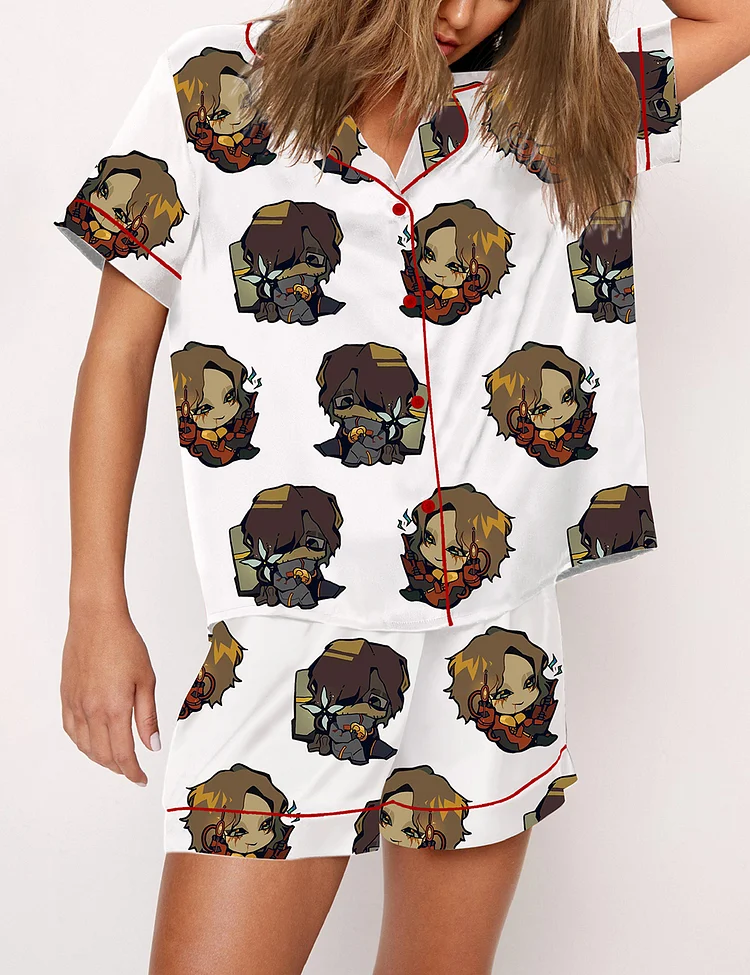 Women's Death Stranding 2 Sam And Higgs Print Pajama Set