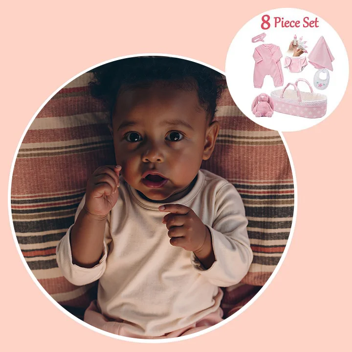 [African American] 12'' Little Jamani Brown Skin Cute Reborn Baby Dolls Silicone Black Girl Toy with Posable Limbs Just Like A Real Baby By Rsgdolls®：Realistic Reborn Baby Dolls By Rsgdolls®